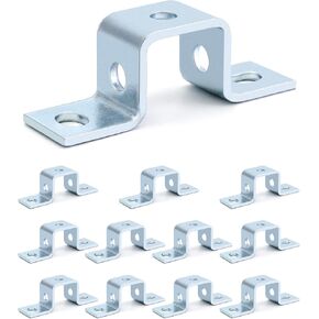 QWORK Steel Electrogalvanized U-Shaped Strut Connector Brackets - 5 Hole Design, 6 Pack - Ideal for Fastening and Mounting in 1-5/8" Strut Channel in Kuwait