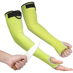 Cut Resistant Farmers Sleeves with Thumb Hole, Protective Arm Sleeves, for Gardening, Welding, Kitchen, Arm Guards for Biting, Pet Grooming, Black, 1 Pair