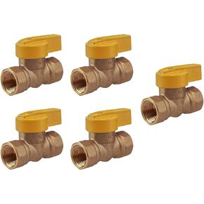 Midline Valve 1PC01VLV-5 Superior One Piece Gas Ball Valve 1 in. FIP Connections, Brass (Pack of 5)