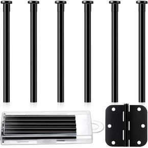 6 Pack Hinge Pins for Doors 3.5 Inches Door Hinge Pin Oil Rubbed Bronze Door Pins for Interior Door Security Replacement (Black)