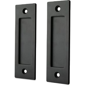 HASWARE 6" Finger Flush Pull Handle Set, Brushed Metal Sliding Barn Door Handle, Rectangular Plate, for Closet Pocket Door or Cabinet in Saudi Arabia