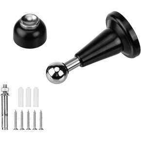 DS-002 Stainless Steel Soft-Catch Magnetic Door Stop in Flat Black, Wall Mount (BLACK 1 Pack)