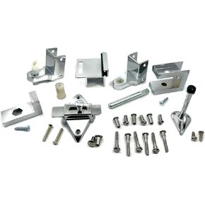 Harris Hardware TP2100 Toilet Partition Die Cast Zamac Complete Outswing Door Hardware Set, 1 in. Door 1-1/4 in. Pilaster
