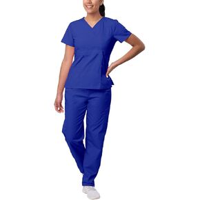 Sivvan Scrubs for Women - Mock Wrap & Cargo Pants Scrub Set