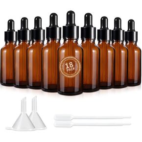 1oz Dropper Bottles Glass 36P Amber with 2 Long Plastic Pipette & 2 Funnels for Essential Oils, (30ML)Amber Glass Bottles with Eye Droppers,Tincture Bottles,Leak Proof Travel Bottles for Liquids in Saudi Arabia