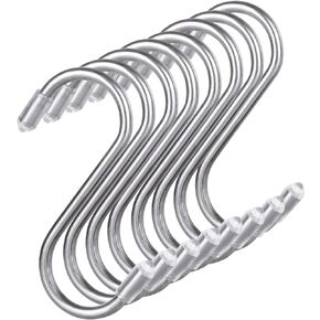 DAJAVE 100 Pack S Hooks for Hanging, 2.5 Inch Heavy Duty S Hook with Plastic Caps, Stainless Steel Small S Hanging Hangers Hooks for Hanging Clothes, Pots, Pans, Plants, Cups in Saudi Arabia