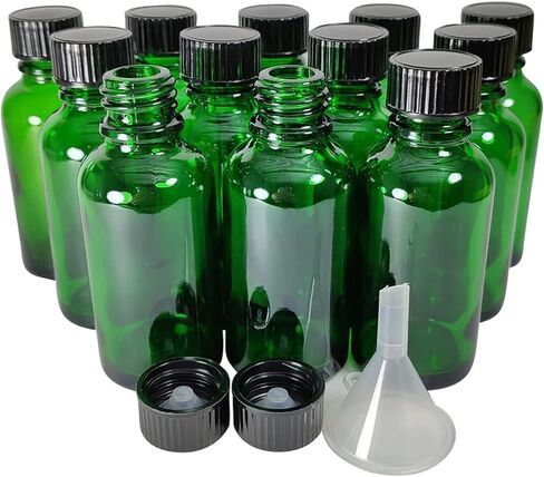 زجاجة بيول 30 مل (1 أونصة). زجاجة زيت عطري بغطاء. للعطور والعلاج العطري وقوارير العينات القابلة لإعادة التعبئة في المختبر - 12 عبوة (عنبر) in Kuwait