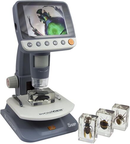 Celestron – Real 3D Bugs in Clear Resin – 4pc Set includes Scorpion, Stag Beetle, Longhorn Beetle, and Fire Bug – Perfect for Science Eduction and Classroom – Use with Digital and Stereo Microscopes in Saudi Arabia