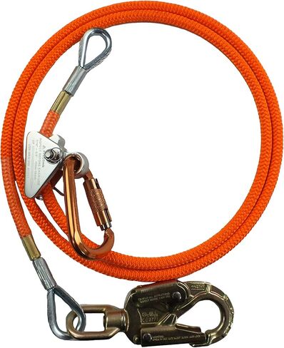 مجموعة ProClimb Steel Core Flipline (1/2 بوصة × 10 قدم) - حبل شجرة قابل للتعديل، قابل للتمدد المنخفض، مقاوم للقطع - للحماية من السقوط، التشجير، متسلقي الأشجار in Kuwait