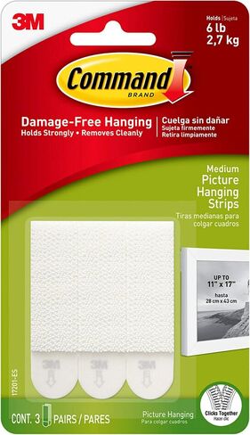 Command Picture Hanging Strips, Medium, White, 3-Pairs (17201-ES) in Saudi Arabia