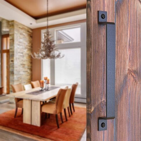 8 Inch Fleur Arc Barn Door Handle - Black Cast Iron Pull for Sliding Doors, Gates, Sheds, Fences, Closets - Indoor Outdoor Farmhouse Hardware in Kuwait