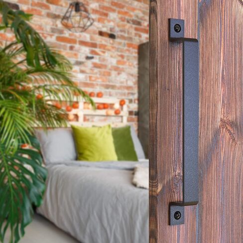 8 Inch Fleur Arc Barn Door Handle - Black Cast Iron Pull for Sliding Doors, Gates, Sheds, Fences, Closets - Indoor Outdoor Farmhouse Hardware in Kuwait