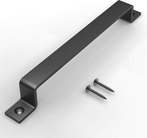 8 Inch Fleur Arc Barn Door Handle - Black Cast Iron Pull for Sliding Doors, Gates, Sheds, Fences, Closets - Indoor Outdoor Farmhouse Hardware in Kuwait