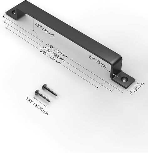 8 Inch Fleur Arc Barn Door Handle - Black Cast Iron Pull for Sliding Doors, Gates, Sheds, Fences, Closets - Indoor Outdoor Farmhouse Hardware in Kuwait