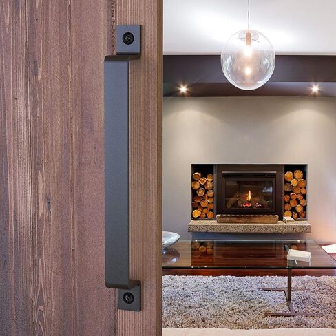 8 Inch Fleur Arc Barn Door Handle - Black Cast Iron Pull for Sliding Doors, Gates, Sheds, Fences, Closets - Indoor Outdoor Farmhouse Hardware in Kuwait