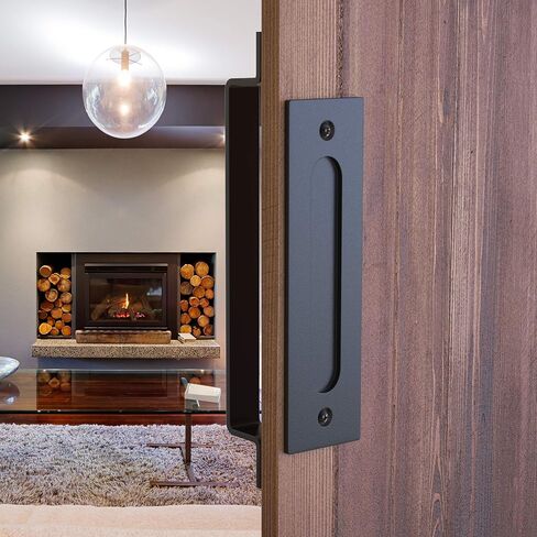 8 Inch Fleur Arc Barn Door Handle - Black Cast Iron Pull for Sliding Doors, Gates, Sheds, Fences, Closets - Indoor Outdoor Farmhouse Hardware in Kuwait