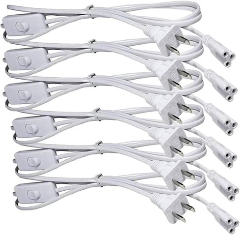 كابل تمديد الطاقة لأنبوب T5 T8 LED مع مفتاح تشغيل/إيقاف، سلك كابل تمديد لتركيبات الإضاءة LED T5/T8 LED المتكامل (6FT/1.8M) (3) in Kuwait