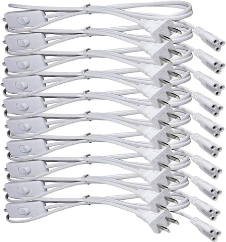 كابل تمديد الطاقة لأنبوب T5 T8 LED مع مفتاح تشغيل/إيقاف، سلك كابل تمديد لتركيبات الإضاءة LED T5/T8 LED المتكامل (6FT/1.8M) (3) in Kuwait