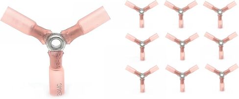 موصل سلك معدني Magery 22-18 Ga 3 طرق AWG أطراف طرفية شديدة التحمل قابلة للانكماش بالحرارة - عبوة من 10 قطع in Saudi Arabia