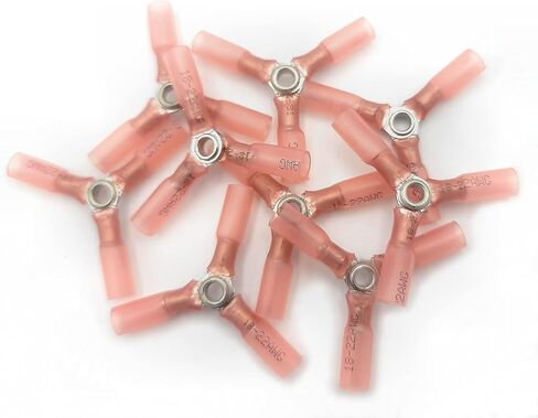 موصل سلك معدني Magery 22-18 Ga 3 طرق AWG أطراف طرفية شديدة التحمل قابلة للانكماش بالحرارة - عبوة من 10 قطع in Saudi Arabia