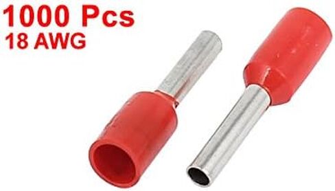 uxcell 1000Pcs E1008 Insulated Cord End Terminal Wire Ferrules Pin 18AWG in Saudi Arabia
