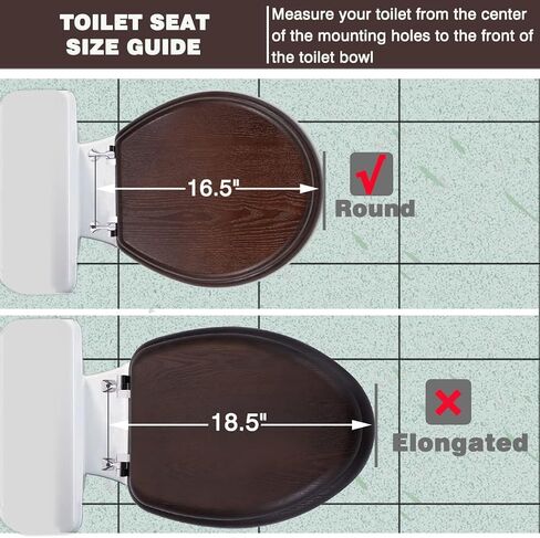 Wood Toilet Seat, Wooden Round Toilet Seats for American Standard Toilet Seat, Durable Metal Chrome Hinges, Natural Wood Veneer Oak in Kuwait
