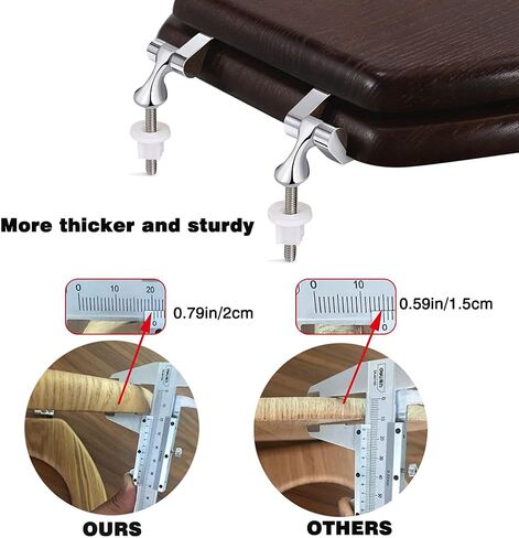 Wood Toilet Seat, Wooden Round Toilet Seats for American Standard Toilet Seat, Durable Metal Chrome Hinges, Natural Wood Veneer Oak in Kuwait