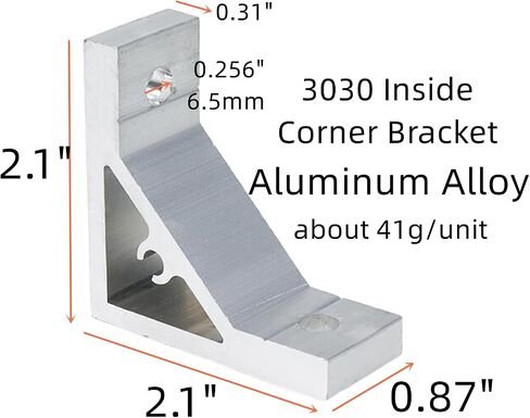 4Pcs 3030 Inside Corner Bracket Gusset Triangle Hypotenuse Consolidate for 3030 Aluminum Extrusion Profile with Slot in Kuwait