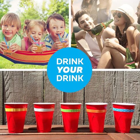 Drink Markers and Water Bottle Bands - Set of 8 - Series 1 in Saudi Arabia