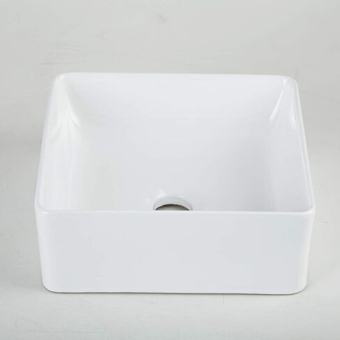 AWESON Square Vessel Sink 11.8 inch x 11.8 inch, Above Counter Vessel Sink, Small Bathroom Sink Square, Ceramic in Saudi Arabia