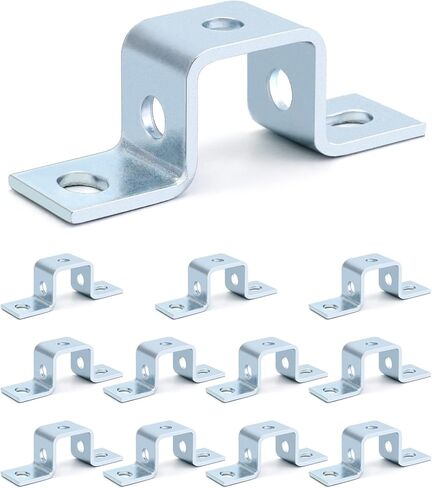 QWORK Steel Electrogalvanized U-Shaped Strut Connector Brackets - 5 Hole Design, 6 Pack - Ideal for Fastening and Mounting in 1-5/8" Strut Channel in Kuwait