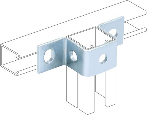 QWORK Steel Electrogalvanized U-Shaped Strut Connector Brackets - 5 Hole Design, 6 Pack - Ideal for Fastening and Mounting in 1-5/8" Strut Channel in Kuwait