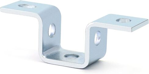 QWORK Steel Electrogalvanized U-Shaped Strut Connector Brackets - 5 Hole Design, 6 Pack - Ideal for Fastening and Mounting in 1-5/8" Strut Channel in Kuwait