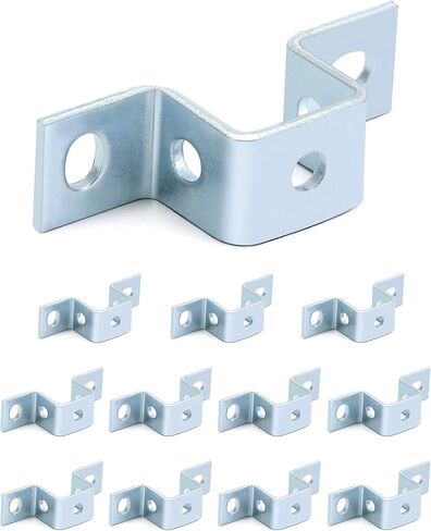 QWORK Steel Electrogalvanized U-Shaped Strut Connector Brackets - 5 Hole Design, 6 Pack - Ideal for Fastening and Mounting in 1-5/8" Strut Channel in Kuwait