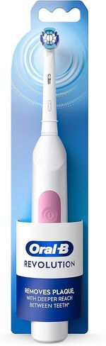 اورال بي فرشاة اسنان ببطارية من ريفوليوشن مع (1) راس فرشاة، ابيض، البطاريات متضمنة in Kuwait