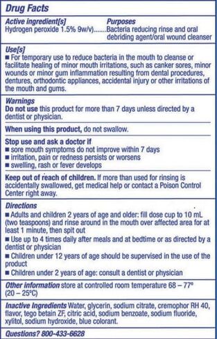 غسول الفم ببيروكسيد الهيدروجين من DenMat | نكهة النعناع الطازج | زجاجة واحدة سعة 16 أونصة سائلة (473 مل) | خالي من الكحول، لصحة الفم in Kuwait