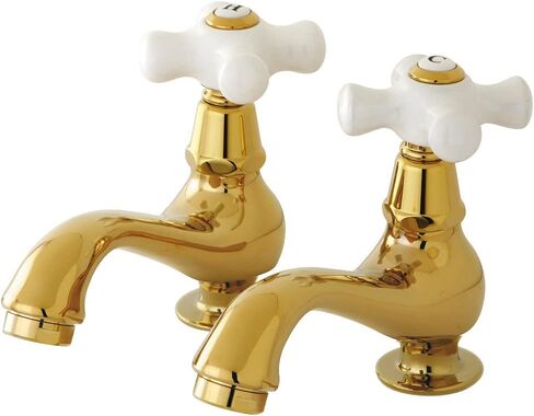 Kingston Brass KS1108PX Heritage Classic Basin Faucet Porcelain Cross Handle, Brushed Nickel, 4.38 x 2.5 x 1.88 in Kuwait