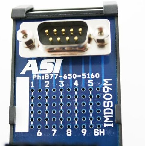 ASI 11000 26 إلى 12 AWG IMDS09M DIN وحدة واجهة تثبيت السكك الحديدية، كابل إلى سلك انتقال، موصل D-Sub ذكر 9 مواضع إلى كتل طرفية بمشبك لولبي، طول 1.48 بوصة in Saudi Arabia