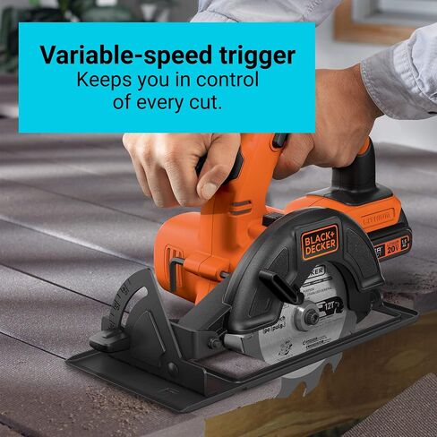 BLACK+DECKER 20V MAX 5-1/2-Inch Cordless Circular Saw with Extra 4-Ah Lithium Ion Battery Pack (BDCCS20C & LB2X4020) in Saudi Arabia