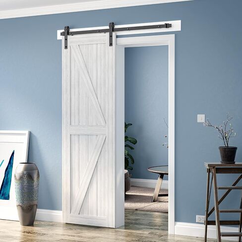 7.5FT Single Barn Door Hardware Kit, Classic Design Standard Track with Upgraded Nylon Bearings, for 42-45in Wide Sliding Door Panel, Easy Installation,Basic J in Saudi Arabia