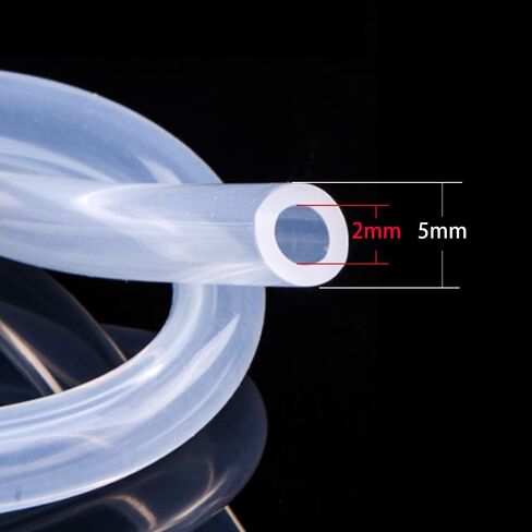 AKZYTUE Silicone Tubing 5/64"(2mm) ID x 13/64"(5mm) OD 16.5ft(5m) Silicone Rubber Tube Air Hose Pipe for Pump Transfer Clear in Saudi Arabia
