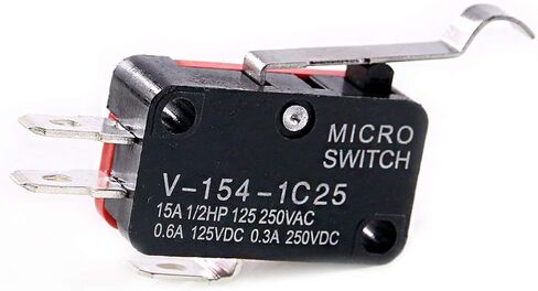 Swpeet 10Pcs V-154-1C25 Micro Limit Switch Long Hinge Roller Momentary Cherry Push Button SPDT Snap Action Perfect for Arduino, Appliance and Electronic Equipment in Saudi Arabia