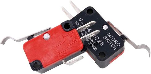 Swpeet 10Pcs V-154-1C25 Micro Limit Switch Long Hinge Roller Momentary Cherry Push Button SPDT Snap Action Perfect for Arduino, Appliance and Electronic Equipment in Saudi Arabia