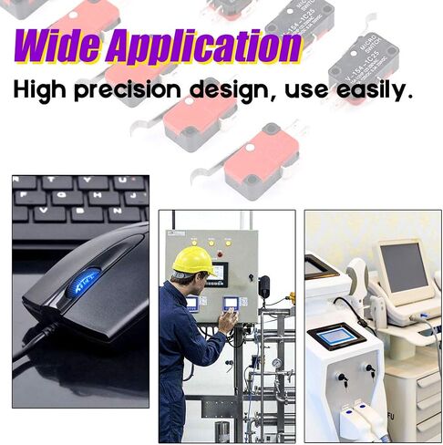 Swpeet 10Pcs V-154-1C25 Micro Limit Switch Long Hinge Roller Momentary Cherry Push Button SPDT Snap Action Perfect for Arduino, Appliance and Electronic Equipment in Saudi Arabia