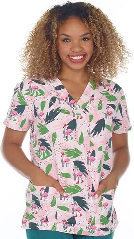 Women's Christmas Nurses Medical Scrub Top in Saudi Arabia