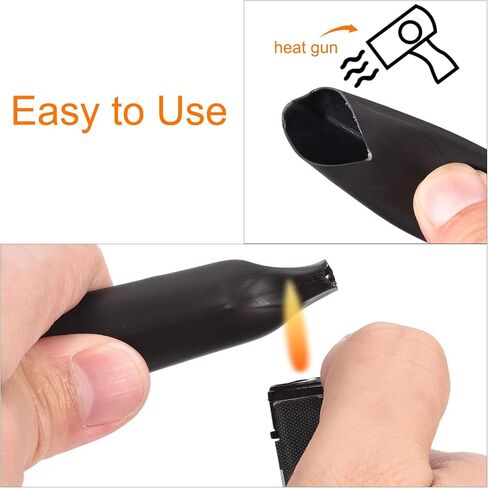 MECCANIXITY Heat Shrink Tubing, 4:1 Ratio 1/4 Inch Diameter 15ft Adhesive Lined Dual Wall Heat Shrink Tube Waterproof Sealed Black in Saudi Arabia