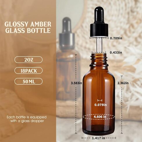 1oz Dropper Bottles Glass 36P Amber with 2 Long Plastic Pipette & 2 Funnels for Essential Oils, (30ML)Amber Glass Bottles with Eye Droppers,Tincture Bottles,Leak Proof Travel Bottles for Liquids in Saudi Arabia