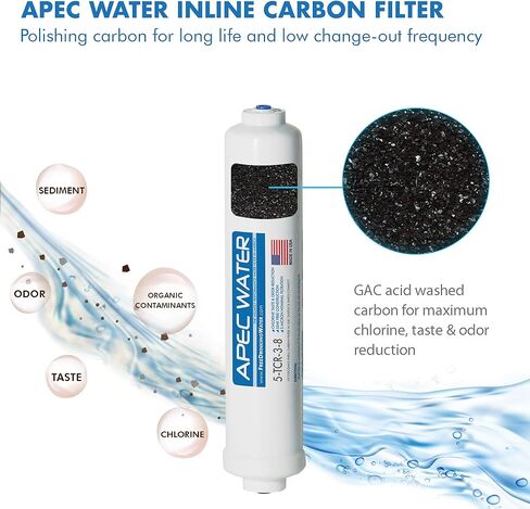 APEC Water Systems FILTER-MAX90-38 مجموعة بديلة كاملة 90 GPD من سلسلة Ultimate Series لنظام تصفية المياه بالتناضح العكسي مع توزيع سريع لأنابيب 3/8 بوصة، باللون الأبيض in Kuwait