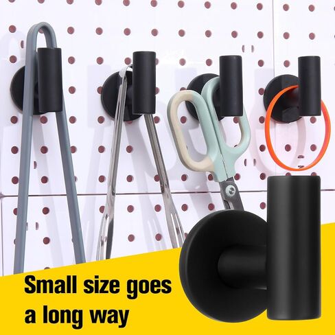 Therwen 4 Pcs Black Magnetic Hooks Heavy Duty Magnet Hook Strong Neodymium Magnetic Coat Hooks Magnetic Hanger for Refrigerator, Metal Door, Locker for Hanging Towel, Coat, Bag, Umbrella in Saudi Arabia