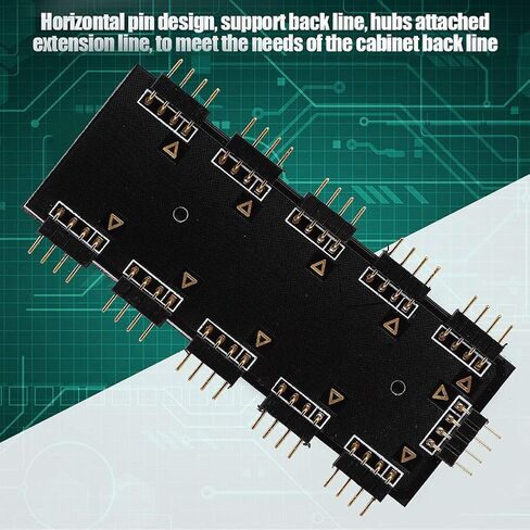 Yosoo Health Gear 10-Channel RGB Hub, PC MOD Motherboard RGB Hub Computer Accessories RGB Fan Extension Cable(5V 3-pin) in Saudi Arabia